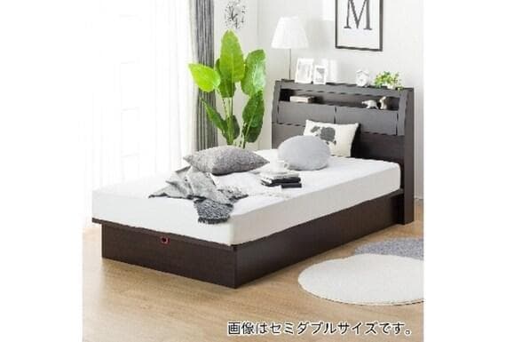 ニトリ セミダブルベッドフレーム OPグランCタテ 深型/DBR跳上収納