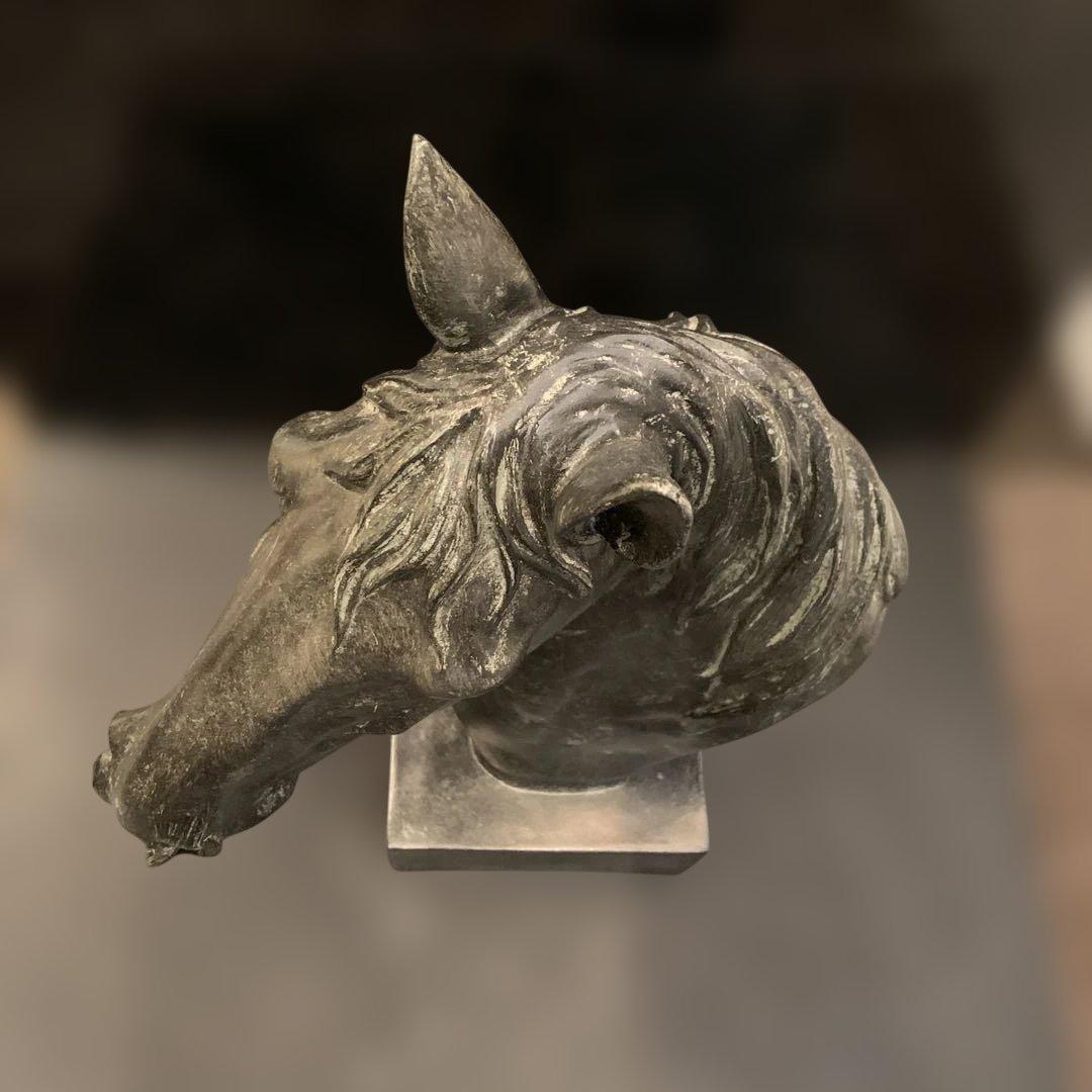 馬 オブジェ 胸像 バストブロンズ風 置物 アンティーク調 VI-130の通販