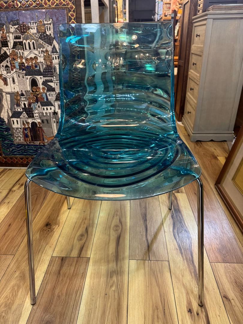 346＊□カリガリス コヌビア ロウ ダイニングチェア 1脚 ブルー