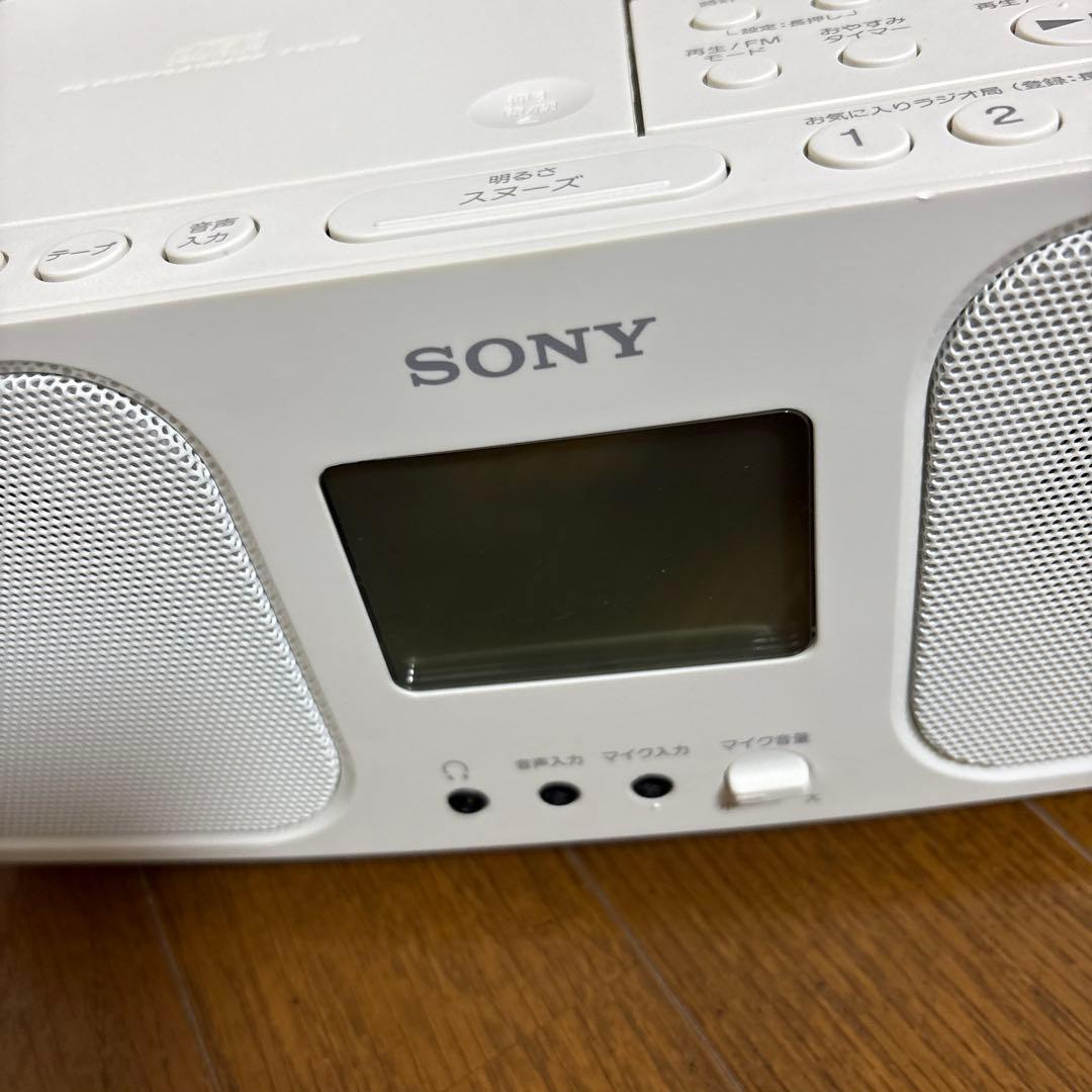 SONY CD ラジオ カセットデッキ白 CFD-S401 ラジカセ ポータブル