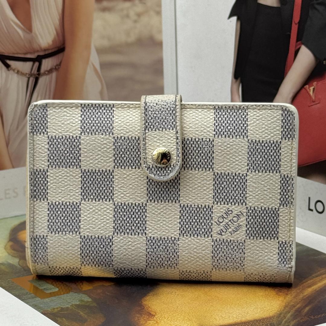 新型 ルイヴィトン ダミエ アズール ヴィエノワ 二つ折り がま口 財布