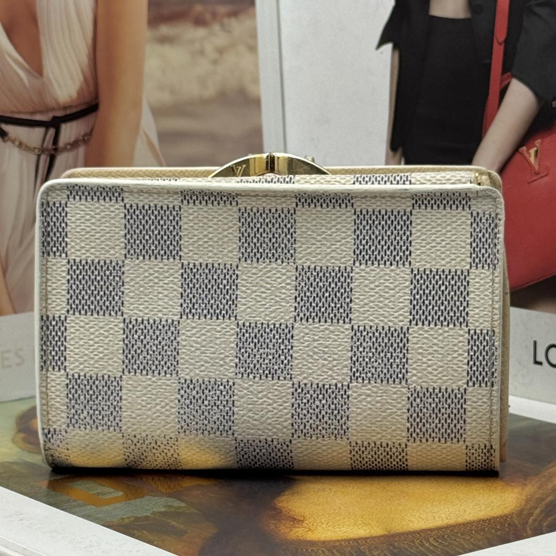 新型 ルイヴィトン ダミエ アズール ヴィエノワ 二つ折り がま口 財布