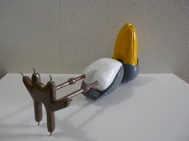 木彫り 置物 ハシビロコウ_ペア