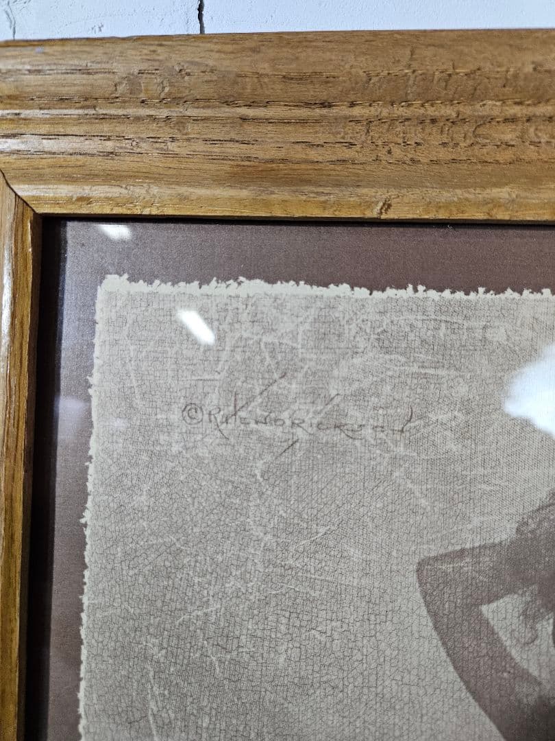 Vtg R Hendrickson 裸婦 ヌード プリント 木製額装 アート