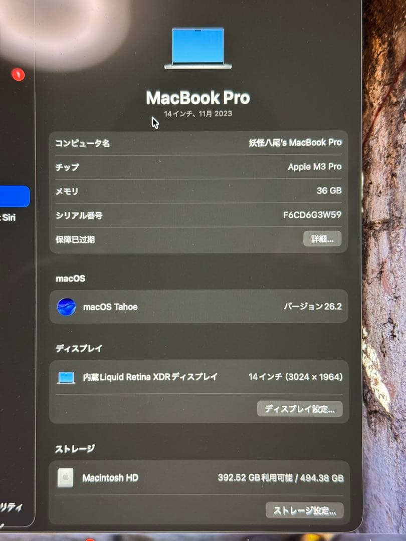 美品　Apple MacBook Pro 14インチ M3 Pro 36GB