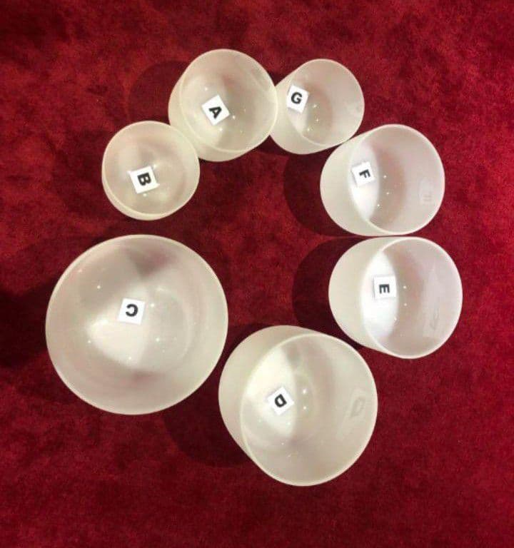 クォーツ クリスタルボウル 7個セット A（ラ）の音が432Hzで