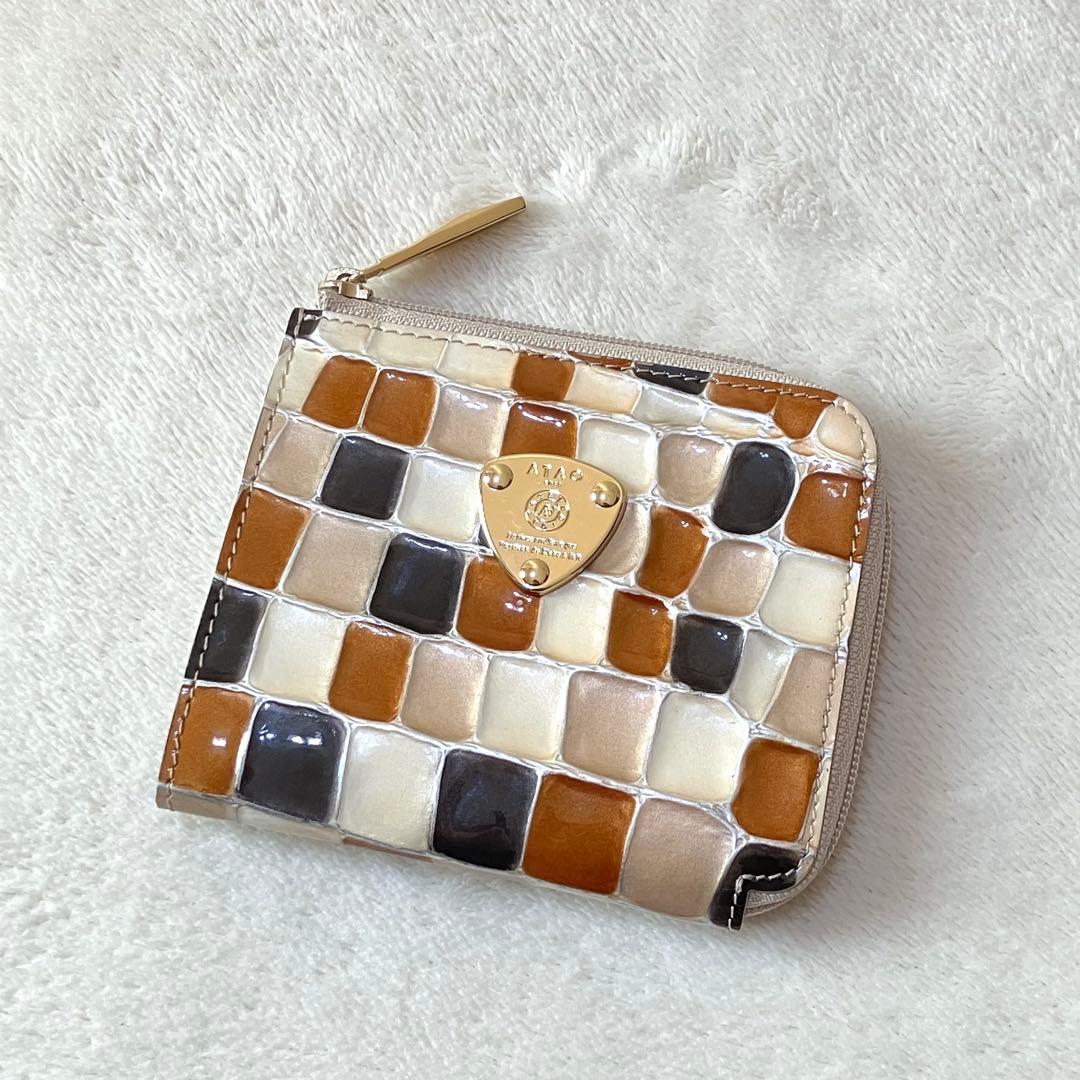 美品 アタオ ミリモ ヴィトロ純喫茶 コンパクトウォレット 財布 L字