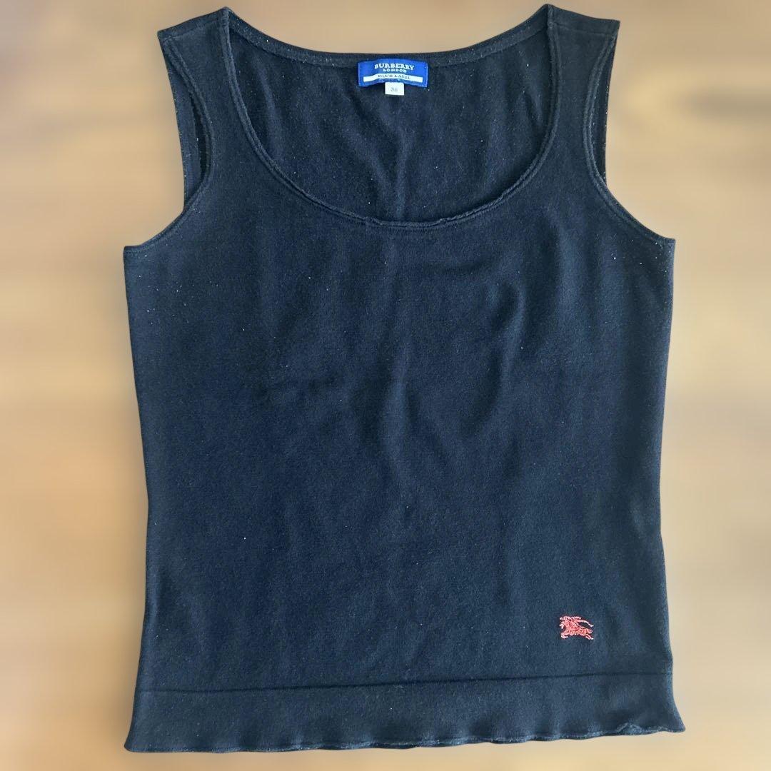 BURBERRY BLUE LABEL ブラックタンクトップ 38 - メルカリ