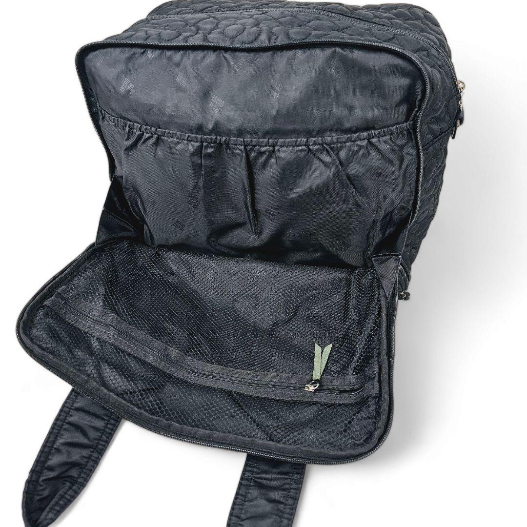 マリークワント ボストンバッグ デイジーキルト 黒 キャリーオン 旅行