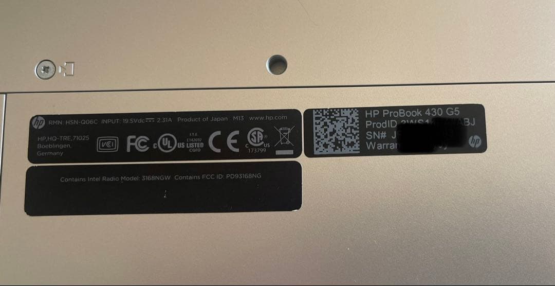 HP ProBook430 G5中古（本体のみ）