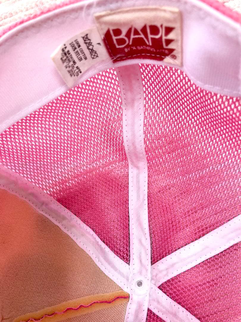 ☆美品☆BATHING APE アペイシングエイプ キャップ ピンク迷彩柄