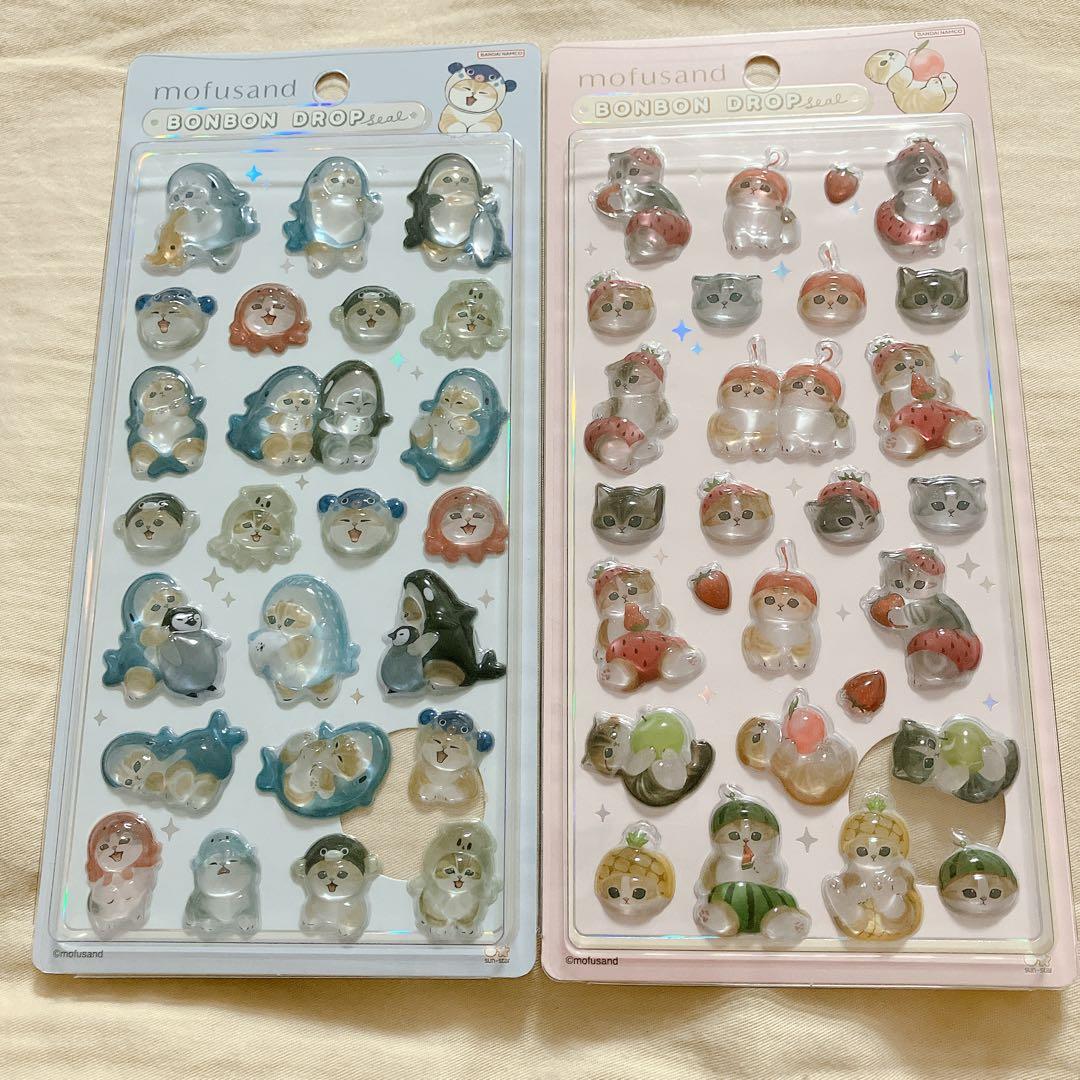 正規品 ボンボンドロップシール モフサンド サメ フルーツ にゃん 2枚