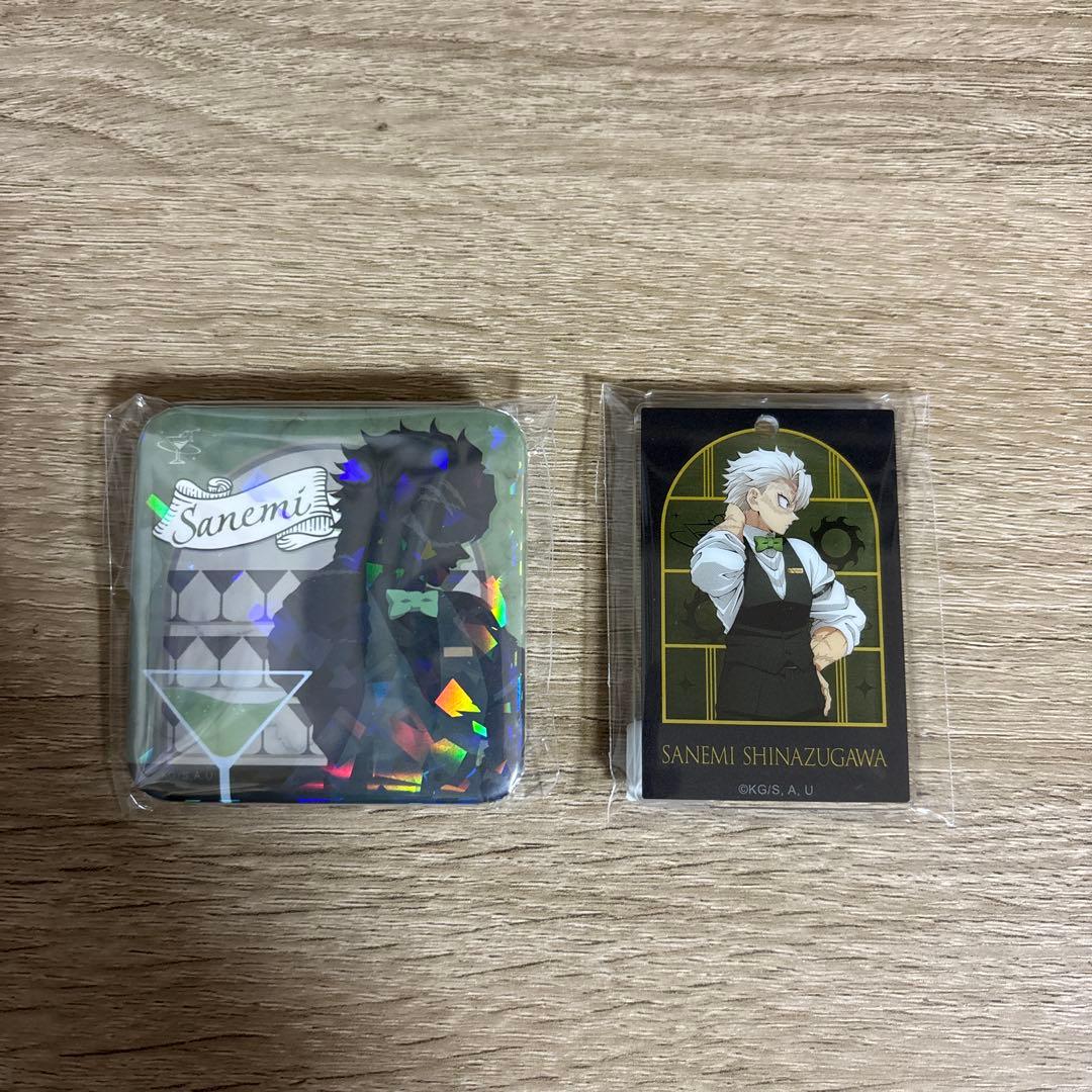 鬼滅の刃 モクテルバー グリッター缶バッジ アクリルチャーム 不死川実