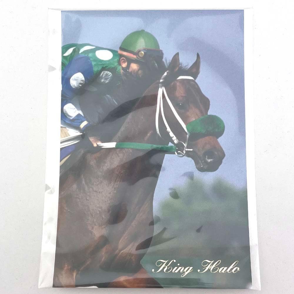 キングヘイロー まねき馬倶楽部 493 単勝馬券 ポストカード/ゴールド