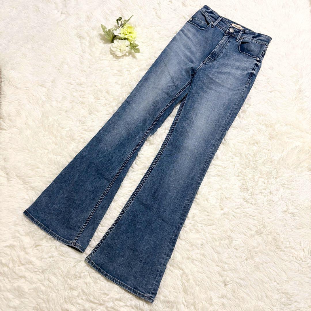 美品 YANUK フィギーライトブルーブーツカット サイズ24 ヤヌーク