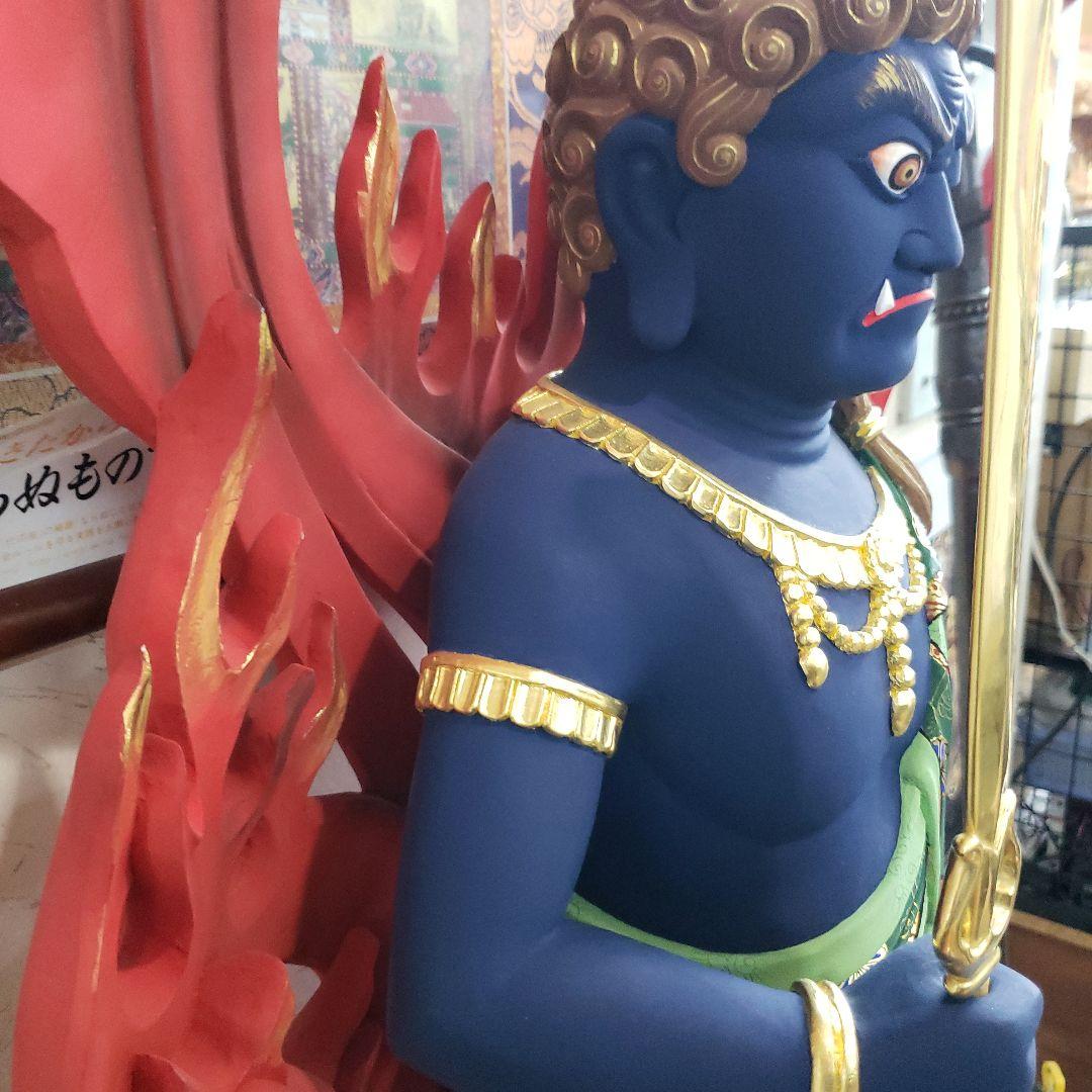 Bフライデー送料無料☆極彩色 不動明王三尊像2尺☆矜羯羅童子・制多迦