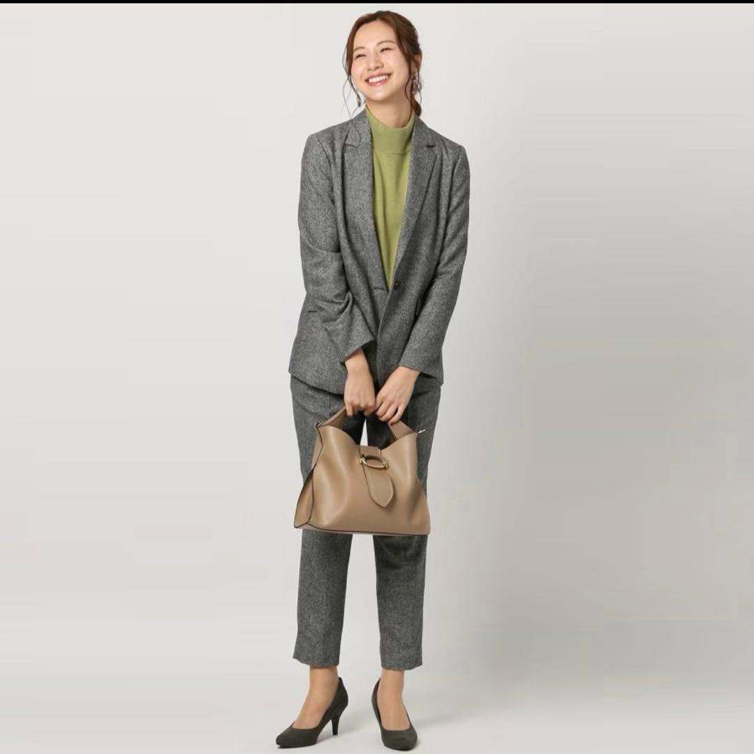 【新品】ANCHOR WOMAN パンツスーツ上下 09 （定価33000円） 2点セット／6色展開】Vカラージャケットスーツセット【通勤