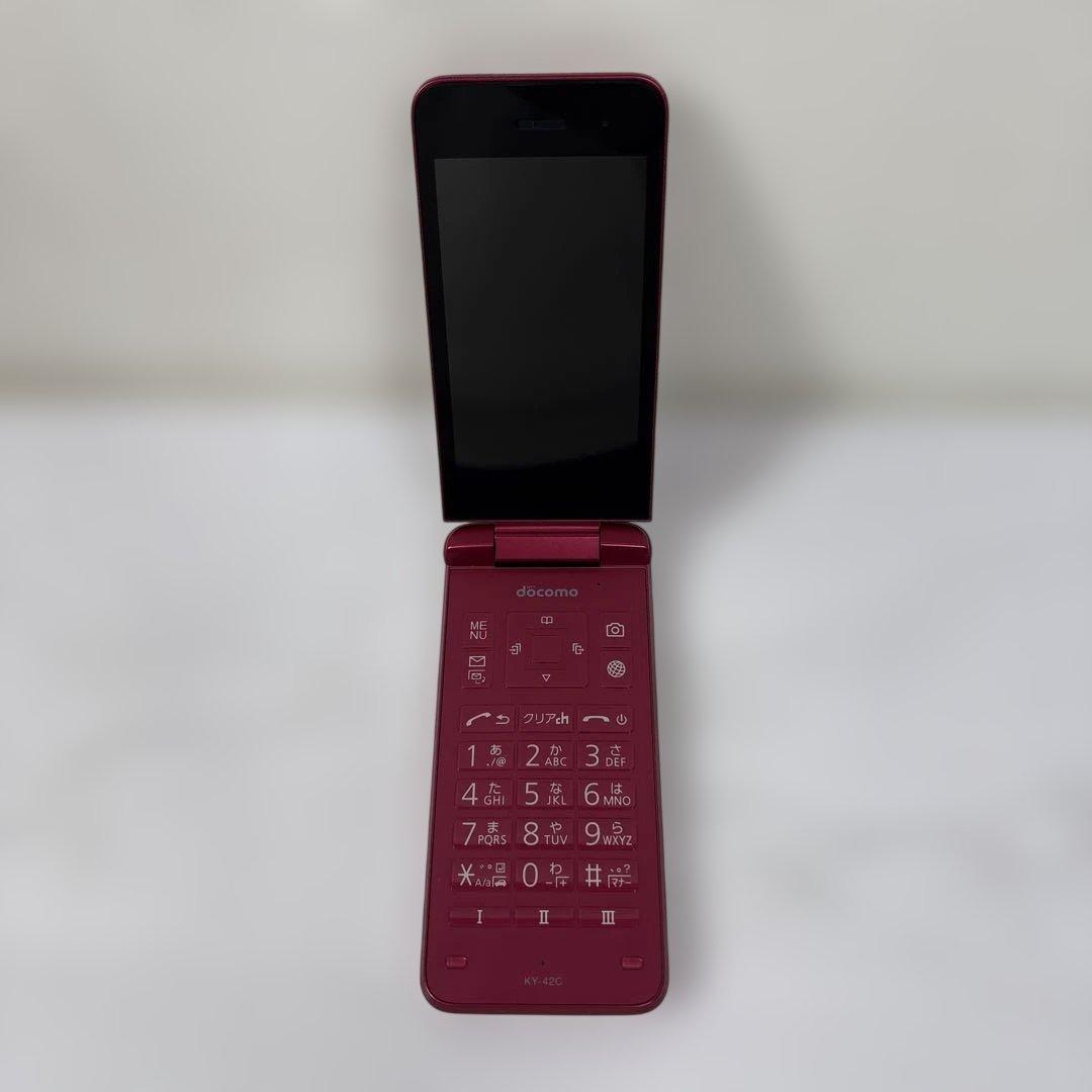 【美品】DIGNOケータイ KY-42C レッド ドコモ docomo