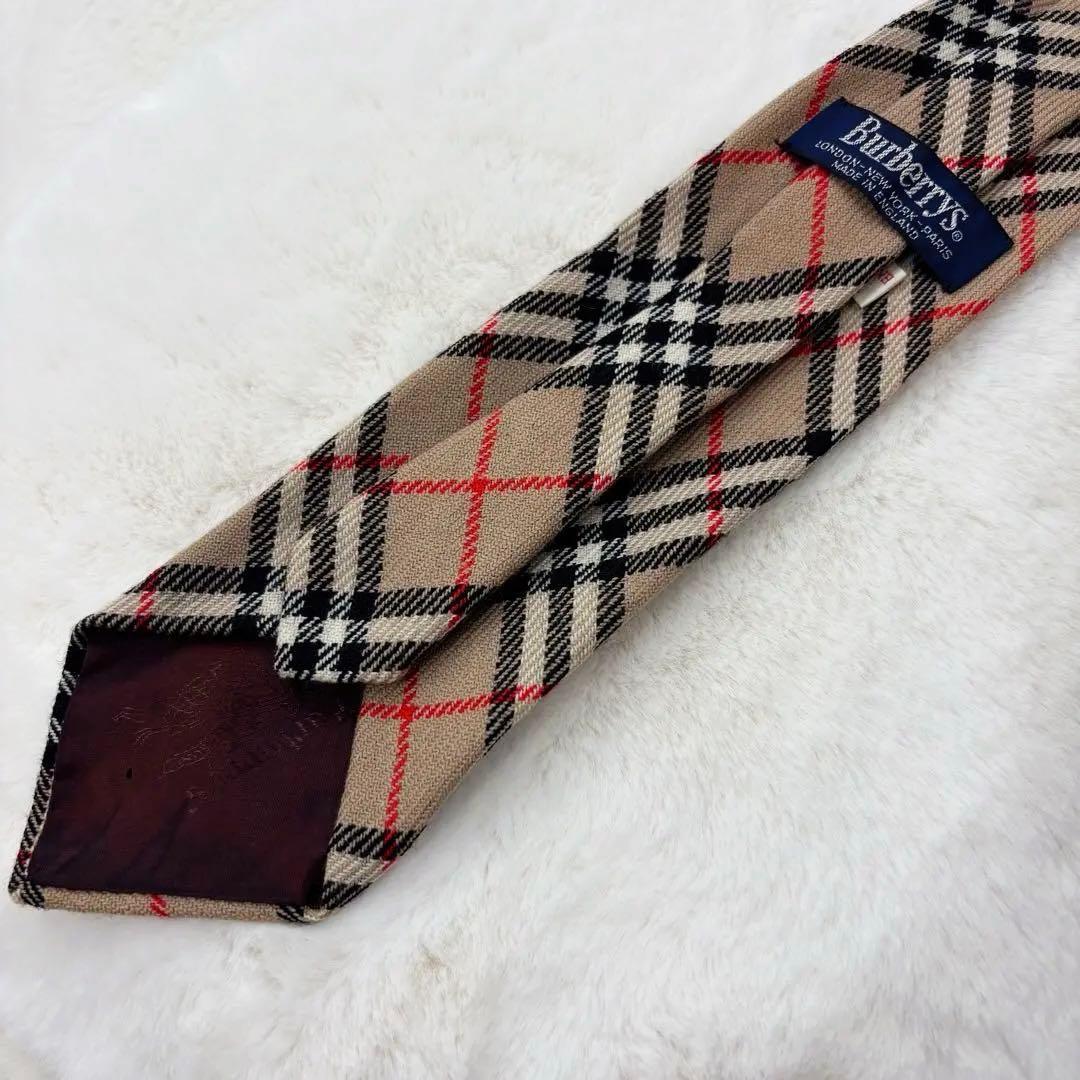 美品 バーバリーズ Burberrys ネクタイ ウール 英国 ノバチェック