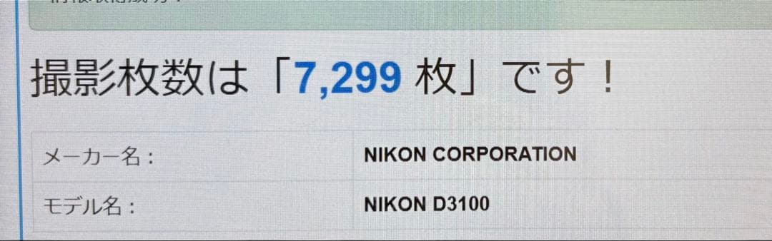 ✨初心者におすすめ✨Nikon D3100✨シングルレンズ✨少シャッター数✨