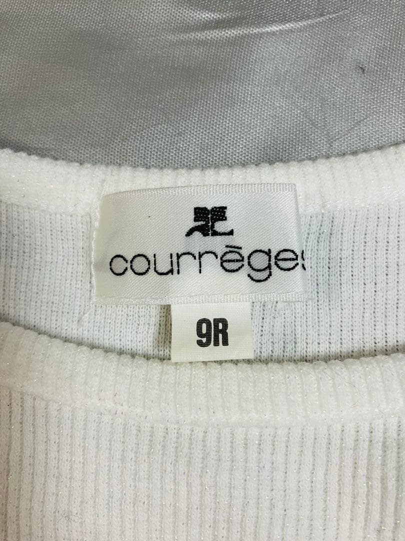 美品 クレージュ ロゴ リブ編み ホワイト タンクトップ - メルカリ
