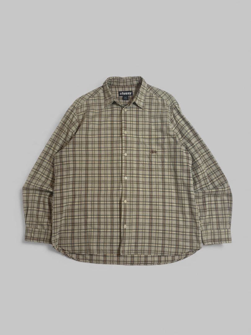 トップス old stussy check shirt 00's OLD STUSSY Check Pattern Shirt - メルカリ