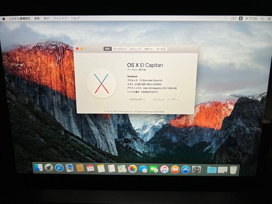 MacBook 12-inch ゴールドEarly2016 A1534