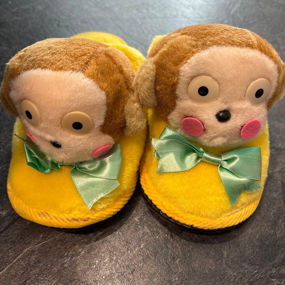 おさるのもんきち　スリッパ　レア　レトロ　ビンテージ サンリオ おさるのもんきち スリッパ 昭和レトロ アミューズメント