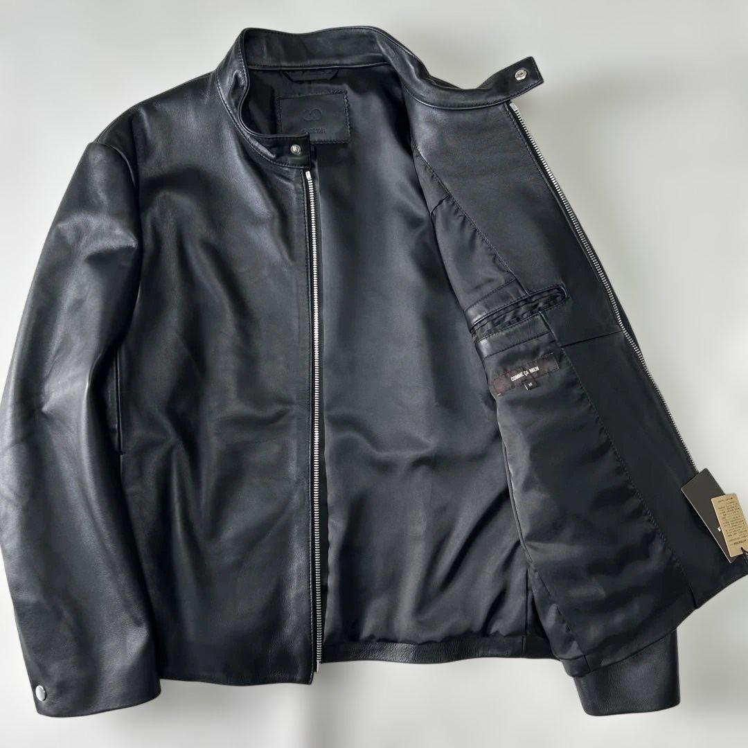 新品 25AWコムサメン 羊革ラムレザー シングルライダースジャケットM