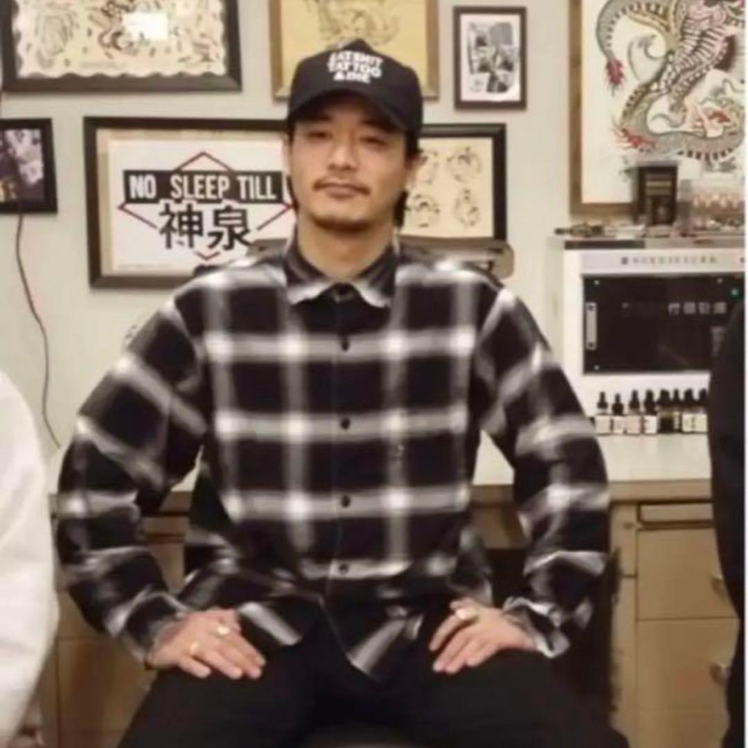 激似 山田レン tattoo studio yamada オンブレ ネルシャツ - メルカリ