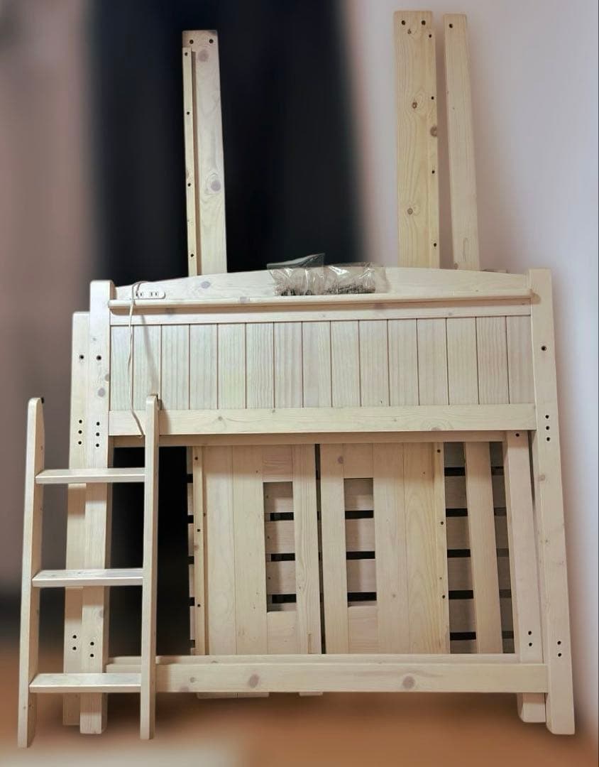 引き取り 天然木 ロフトベッド コンセント付き セミダブル 横浜市