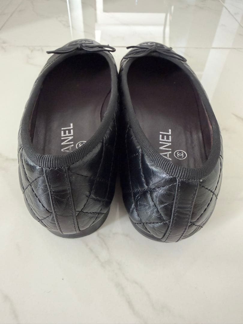 CHANEL シャネル ブラック 37 フラット バレエシューズ - メルカリ