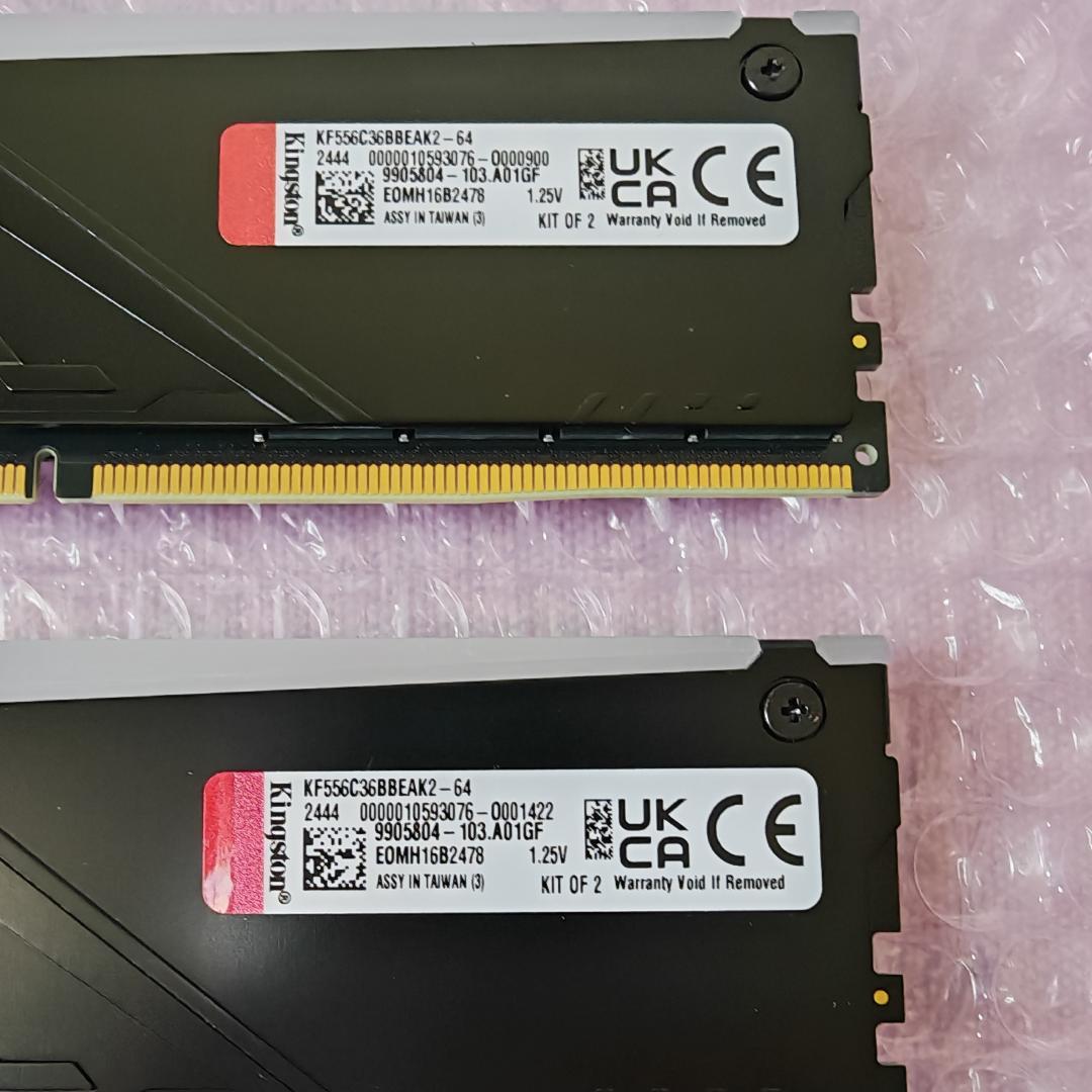 Kingston DDR5 5600 32GBx2 計64GB CL36 RGB