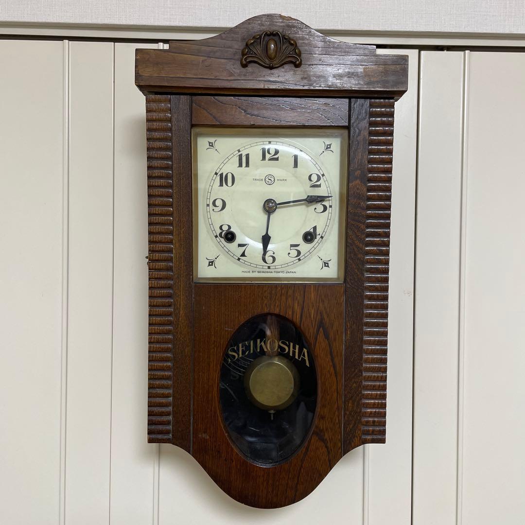 SEIKOSHA精工舎 機械式 ゼンマイ式振り子時計 ボンボン時計 スリゲル宮