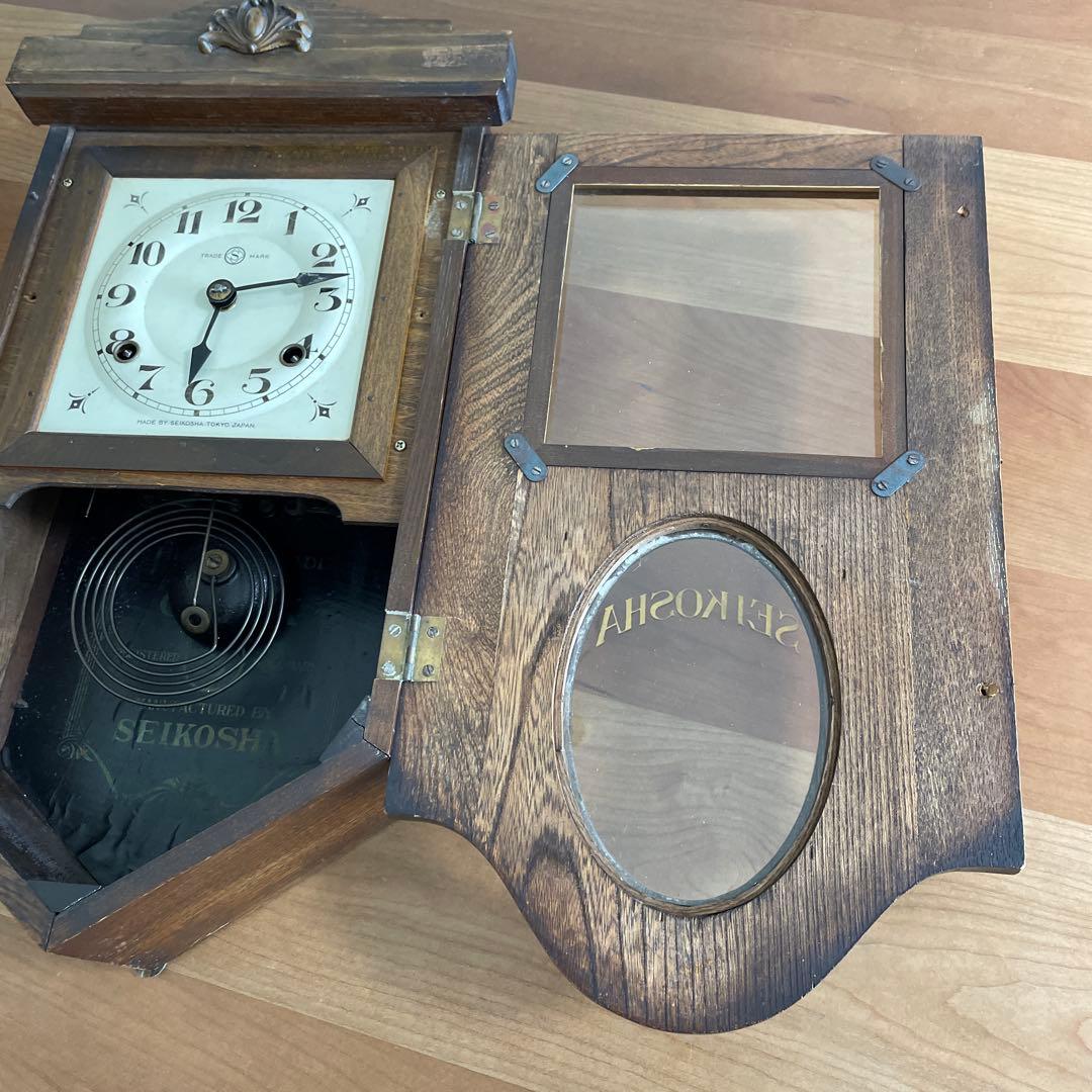 SEIKOSHA精工舎 機械式 ゼンマイ式振り子時計 ボンボン時計 スリゲル宮