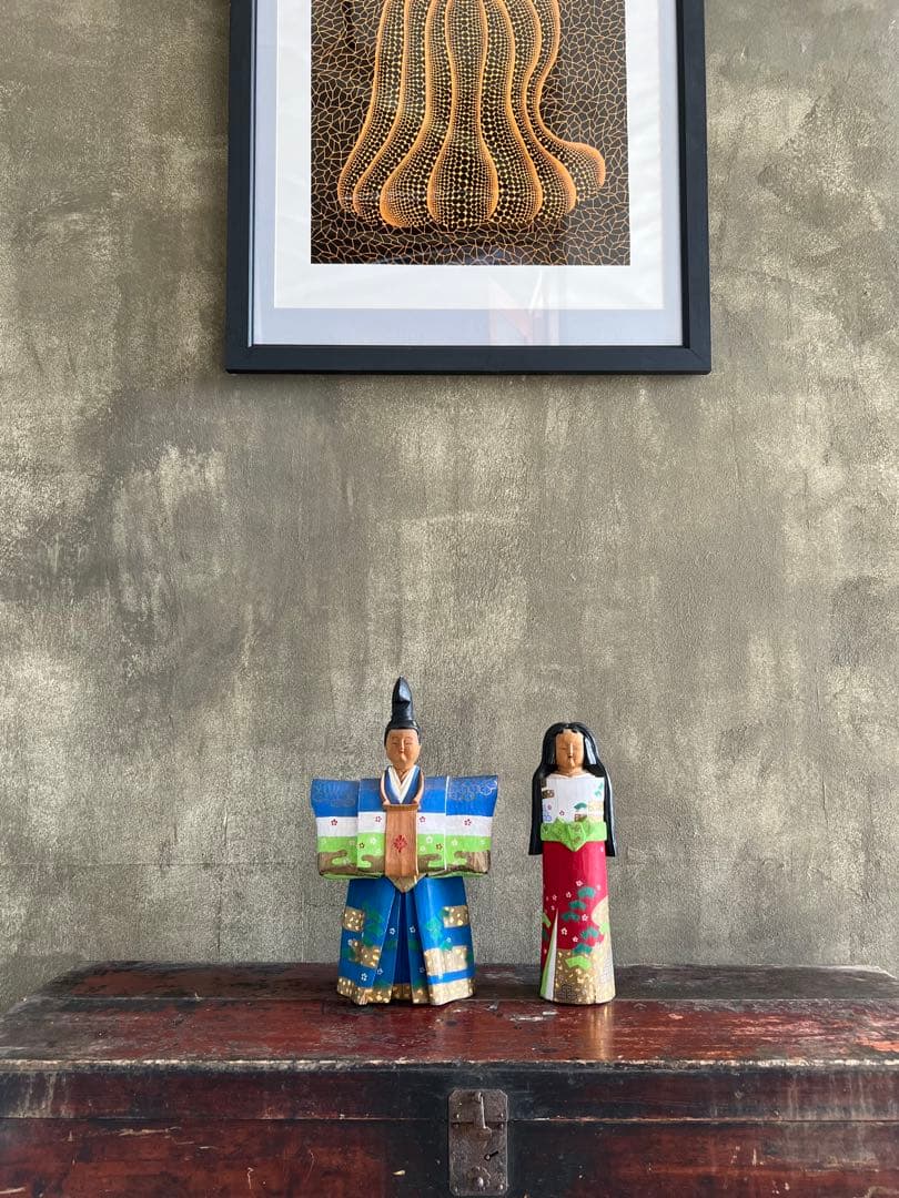 木彫り 一刀彫 立ち雛人形／雛祭り 桃の節句 奈良一刀彫 井波彫刻 伝統