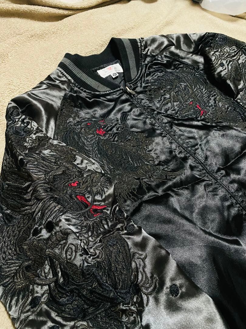 Japanese 龍虎日本限定 スカジャン unisex サテン vintage - メルカリ