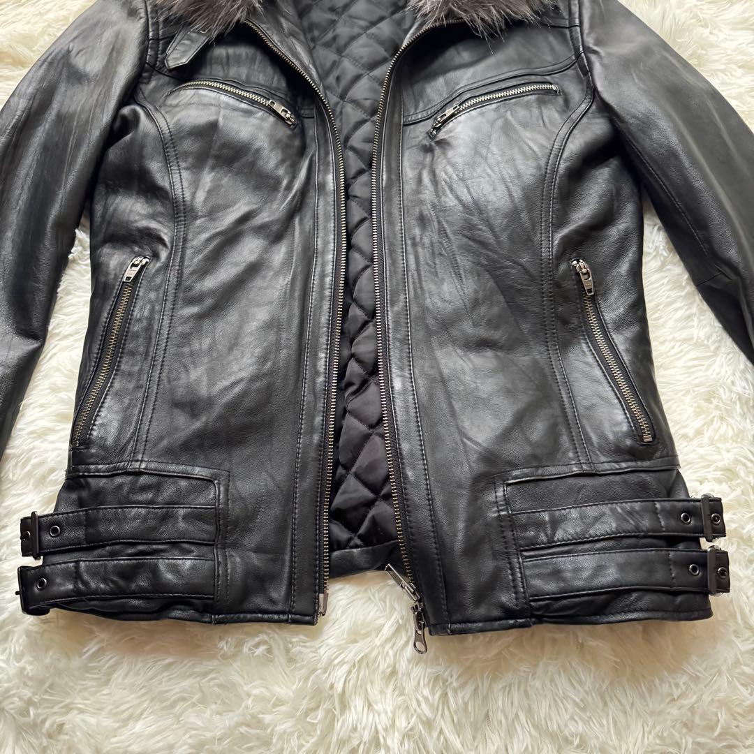極美品】JACKROSE レザージャケット ファー 2WAY ライダース 羊革