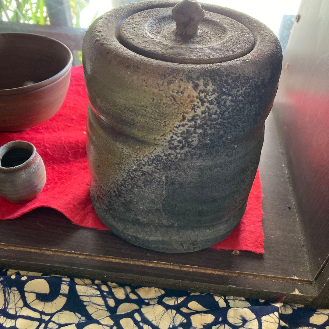 時代備前窯変水差し建水年末年始大売り出しです❣️風格の有る見事