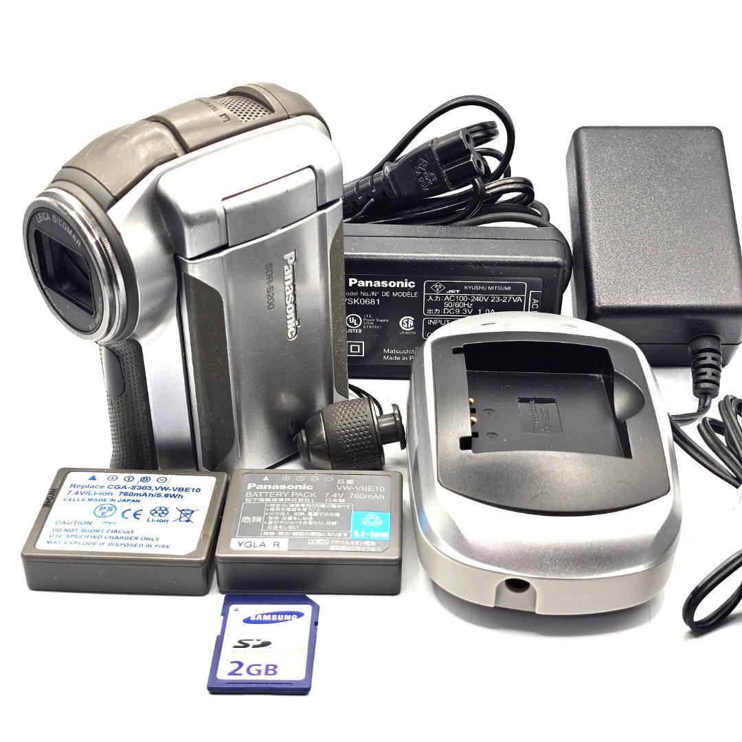 Panasonic SDR-S200 動作品 SDビデオカメラ バッテリー2個付 - メルカリ