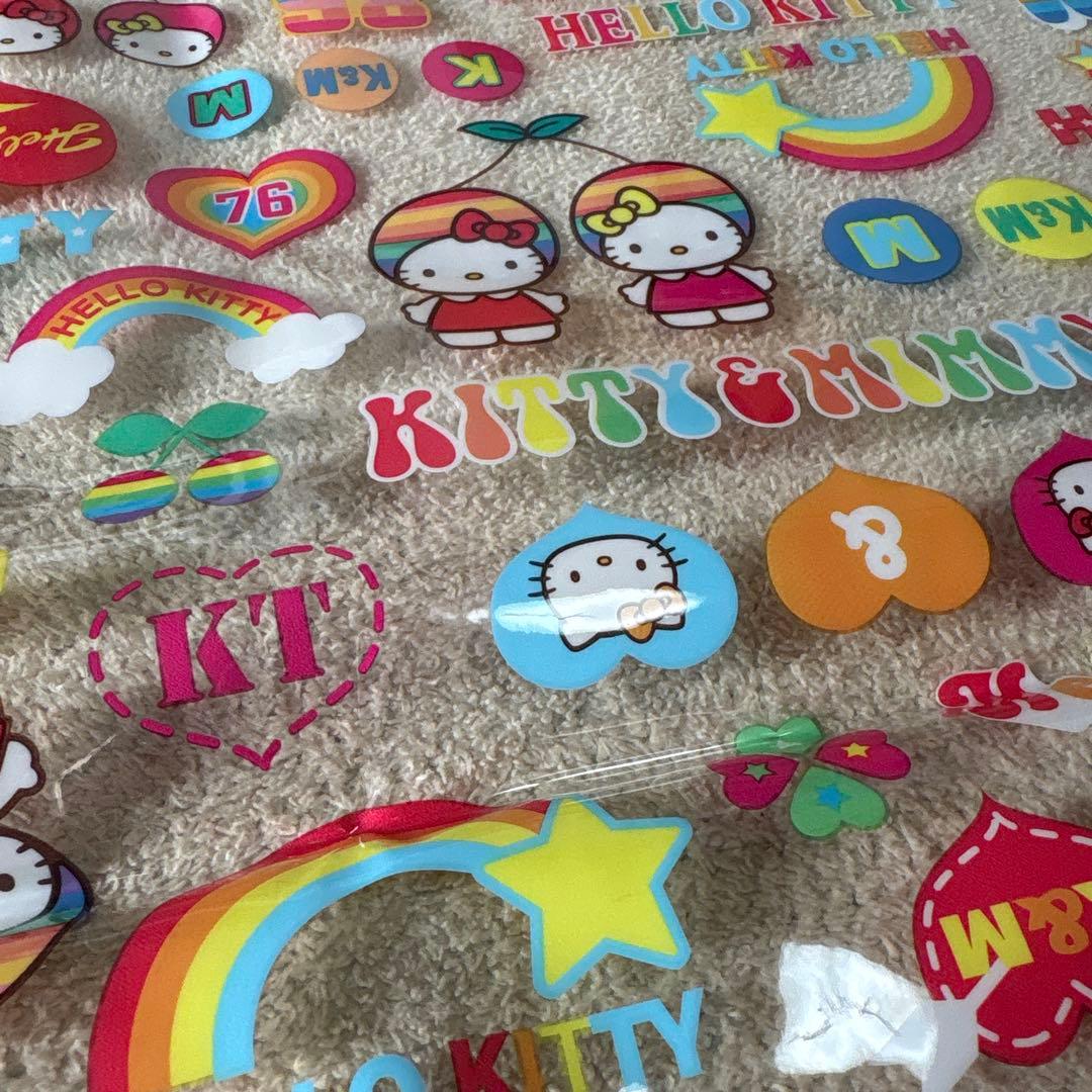 激レア ハローキティ&ミミィ ビニール生地サンリオ2枚セット - メルカリ