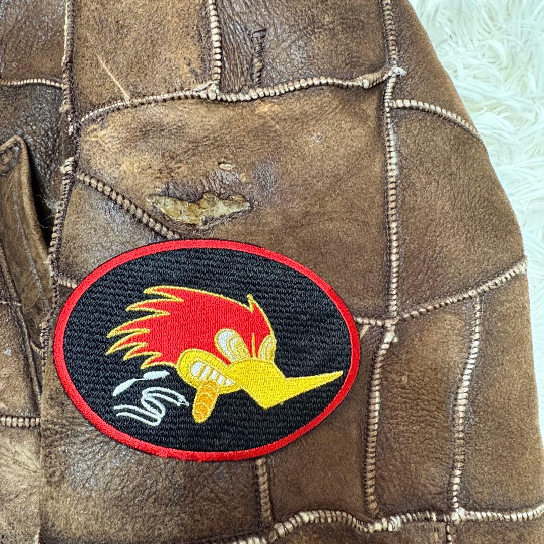 雰囲気抜群 リアルムートンジャケット B3 フライトジャケット パッチ