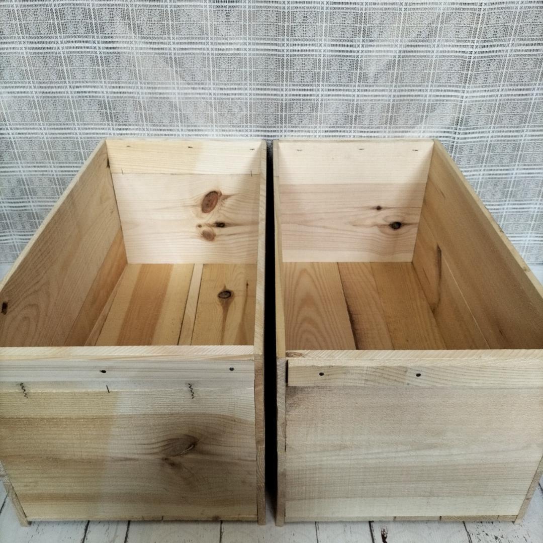 《底上げりんご箱》4箱セット★プランター 収納 木製本棚 キャンプ 木箱★