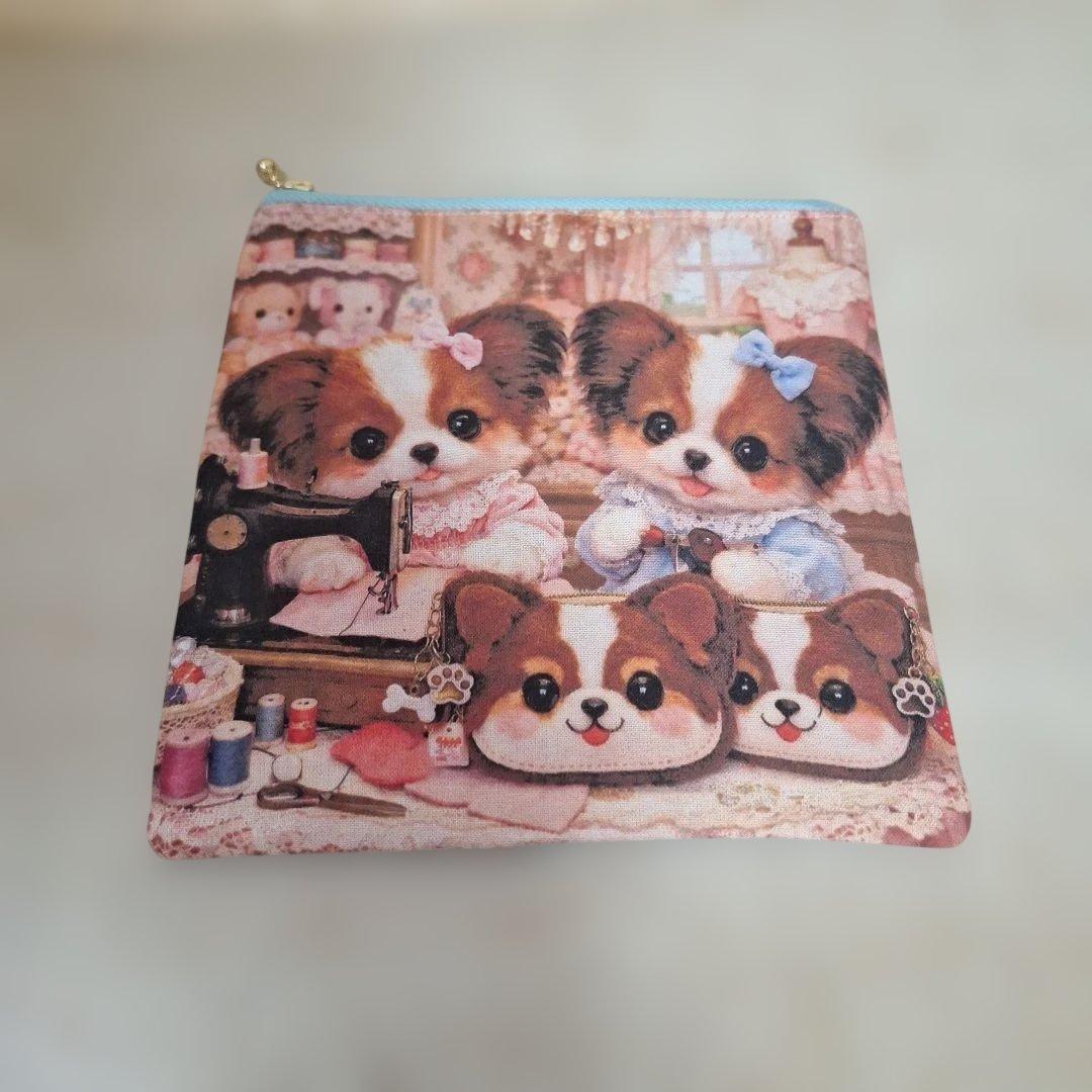 激レアパピヨンパネル生地 ハンドメイド 両面パネル布バスケット