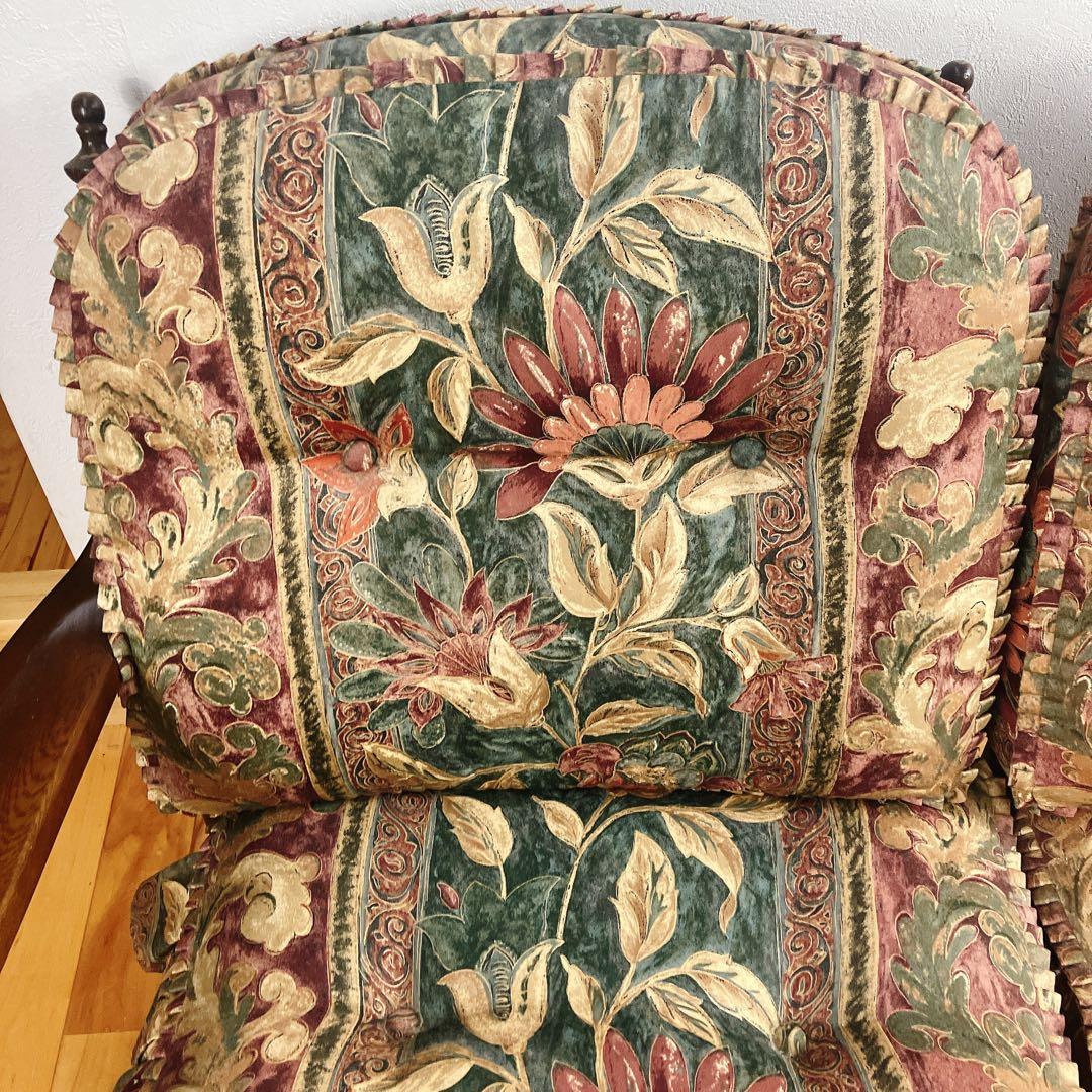 美品 飛騨産業 キツツキ 穂高 花柄 2人掛けソファ 2P、二人掛け 定価24