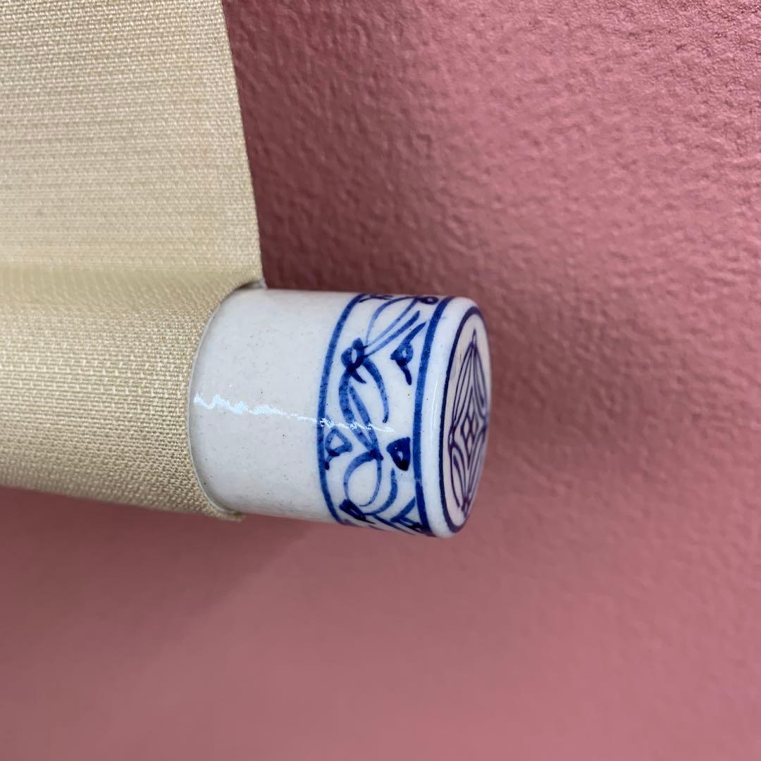 美品 掛け軸 久芳道信作 虎杖(いたどり)図 花鳥 共箱 二重箱 美術年鑑