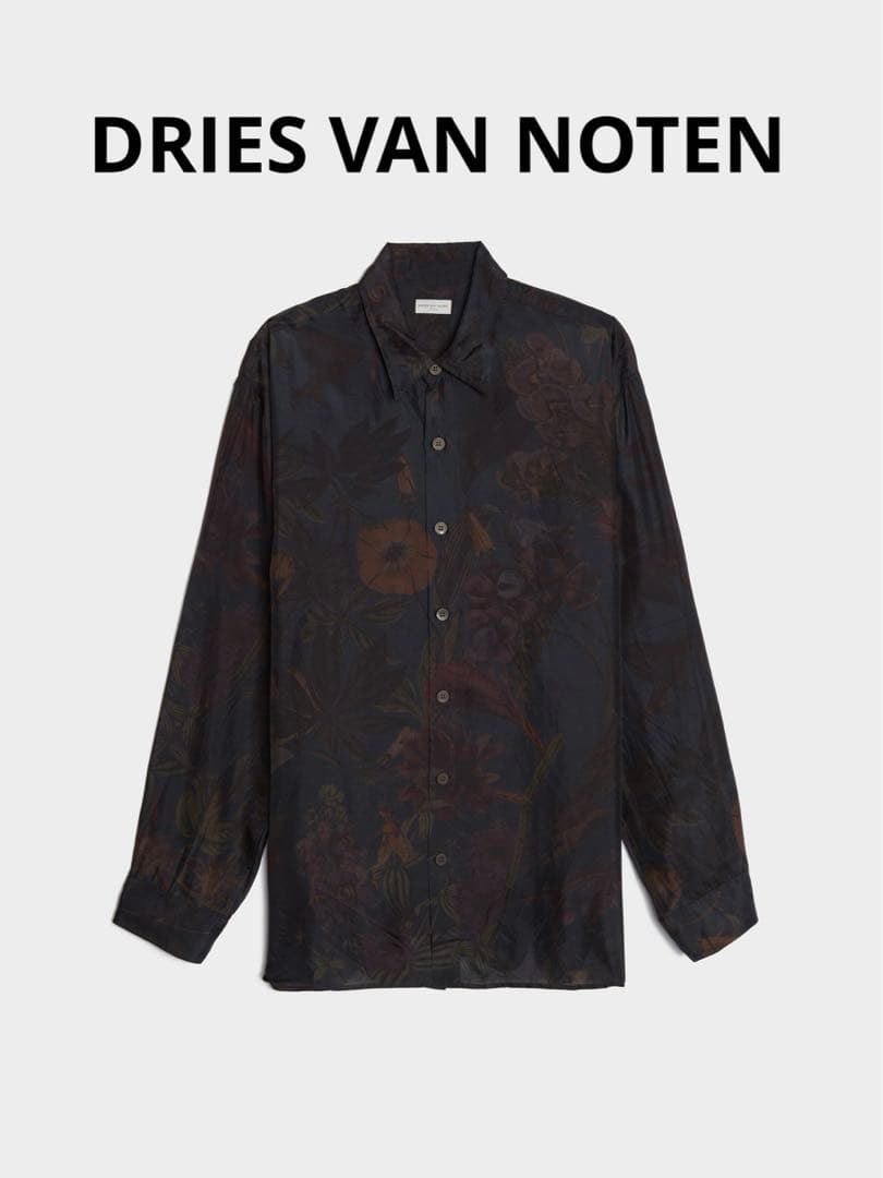 DRIES VAN NOTEN フラワー シルクシャツ - メルカリ