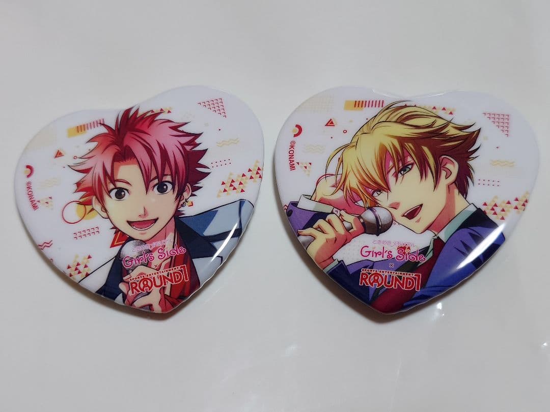 ときメモ GS1 GS2 ラウンドワン ハート缶バッジ 葉月珪 針谷幸之進