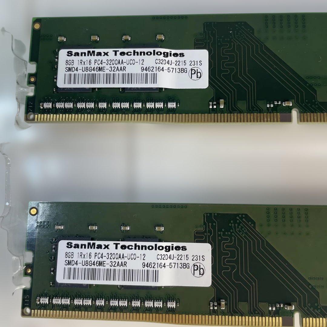 SanMax 8GB2枚 DDR4 メモリ PC4-3200 16GB