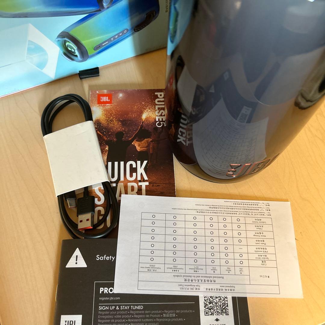 7月2日までに販売/JBL PULSE5ワイヤレススピーカー　付属品あり